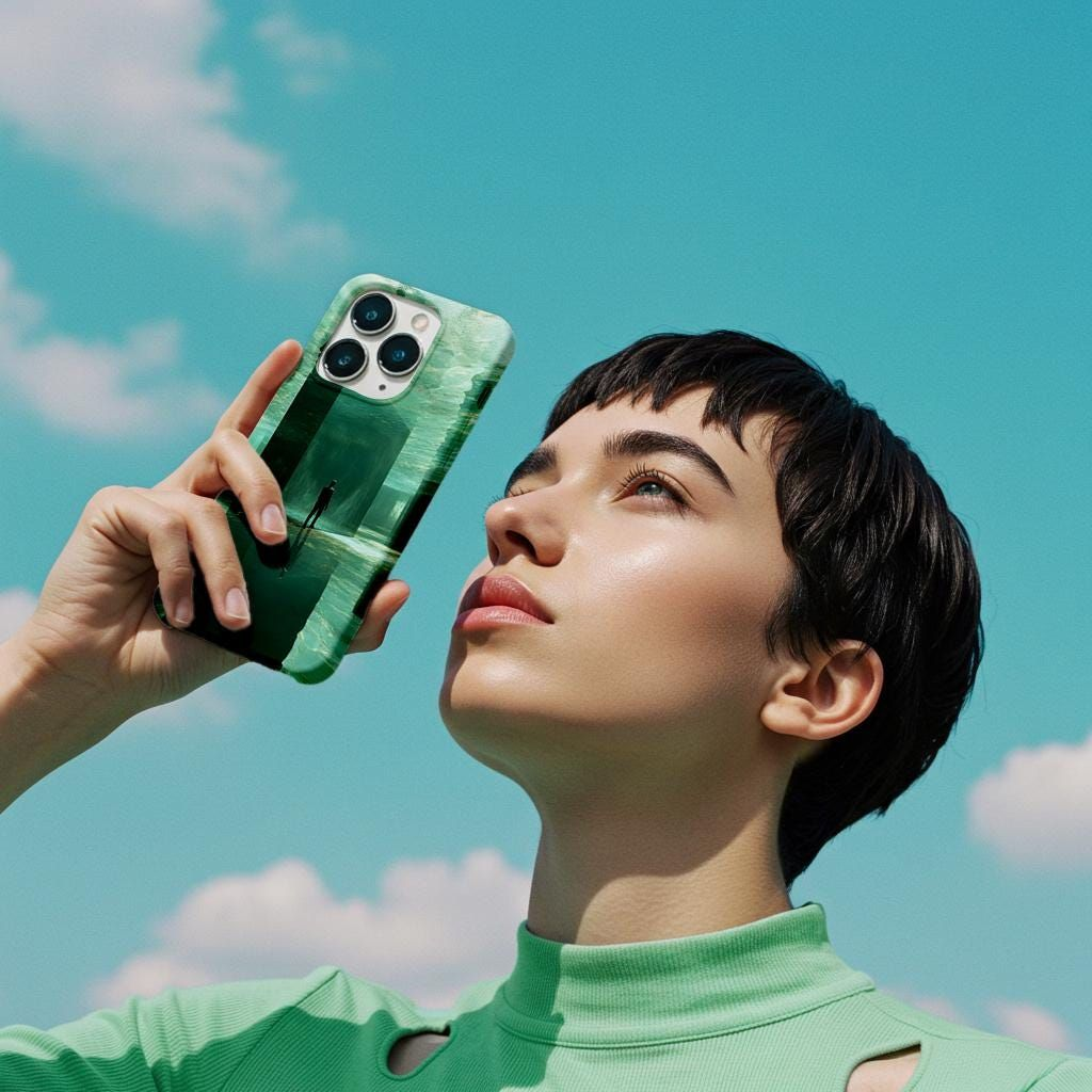 Creative professional holding a phone